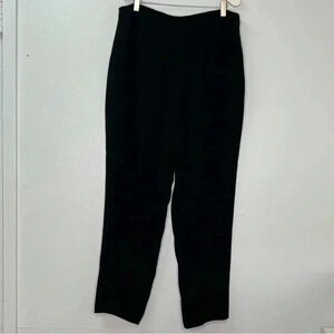Eileen Fisher Women Sz Medium Silk Tapered Black Pants Side‎ Zipper Closure